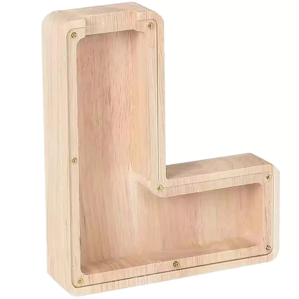 Wooden Letter Money Box A-Z - Standing Letters & Symbols Coin Saving Boxes