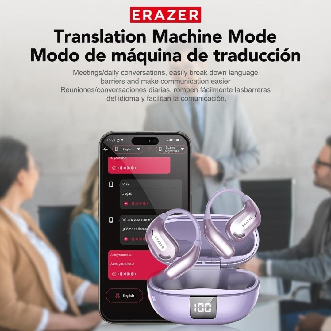 Wireless Earbuds XT66 PRO Erazer Translation  Real Time Translator 135 Languages