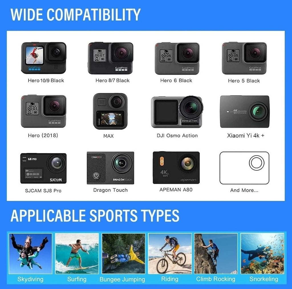 50-in-1 Action Camera Accessories Kit for GoPro Hero 12 11 10 9 8 7, Max, Fusion