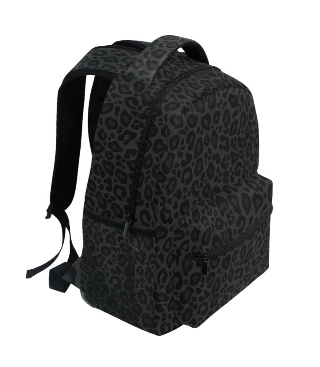 Black Leopard Print Backpack School bag Daypack Travel Hiking...