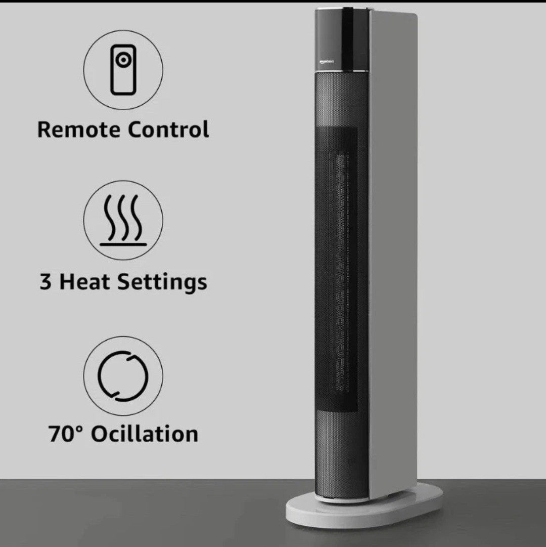 Tower Heater & Fan 2in1 - 2200W Eco, Oscillating, 2 Fan Speeds & 3 Heat Settings