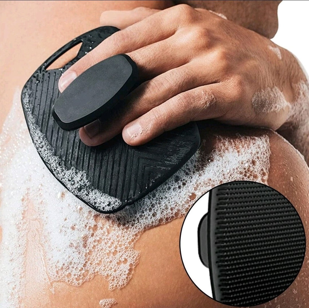 2x Silicone Body Face Scrubber Shower Cleaning Brush Deep Portable Hang 