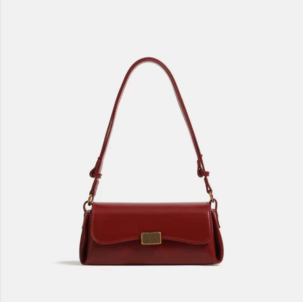 Womens Bag Genuine Leather Vintage Baguette Underarm Bag Crossbody Shoulder Bag