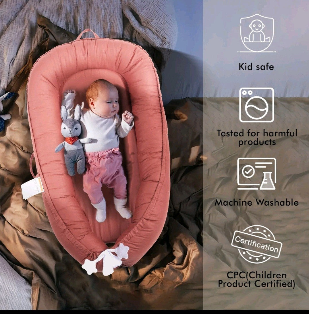 Baby Pod Nest Newborn Reversible Cocoon Bed Newborn Cushion UK BLUE