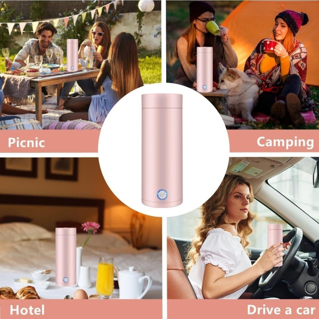 400ml Tea Pot Thermos Mini Portable Electric Travel Kettle Fast Water Boil Small