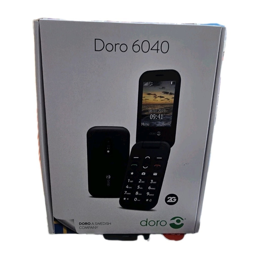 Brand New Seald Doro 6040 Flip Big Button Mobile Phone - Black Unlocked-UK stock