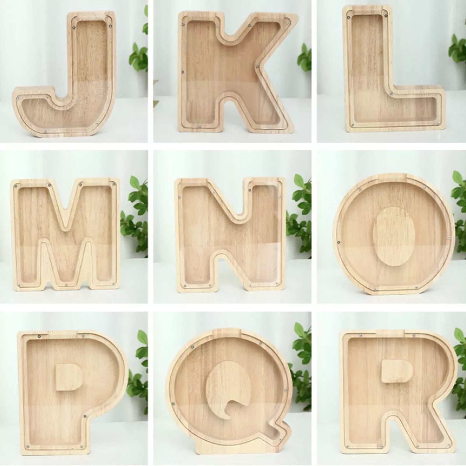Wooden Letter Money Box A-Z - Standing Letters & Symbols Coin Saving Boxes