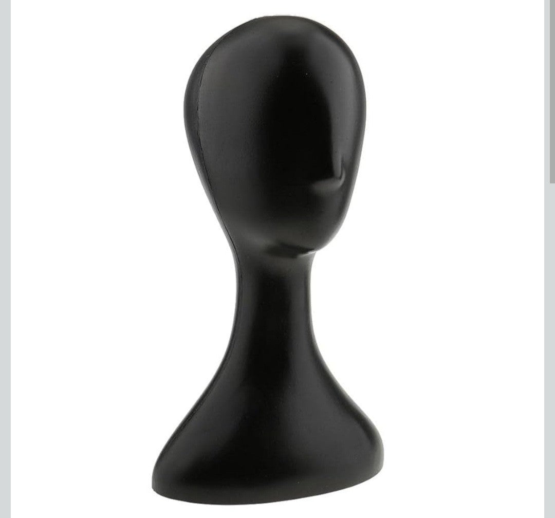 Abstract  Manikin Head for Hat Headset/Glasses /Hair Display Stand BLACK COLOUR