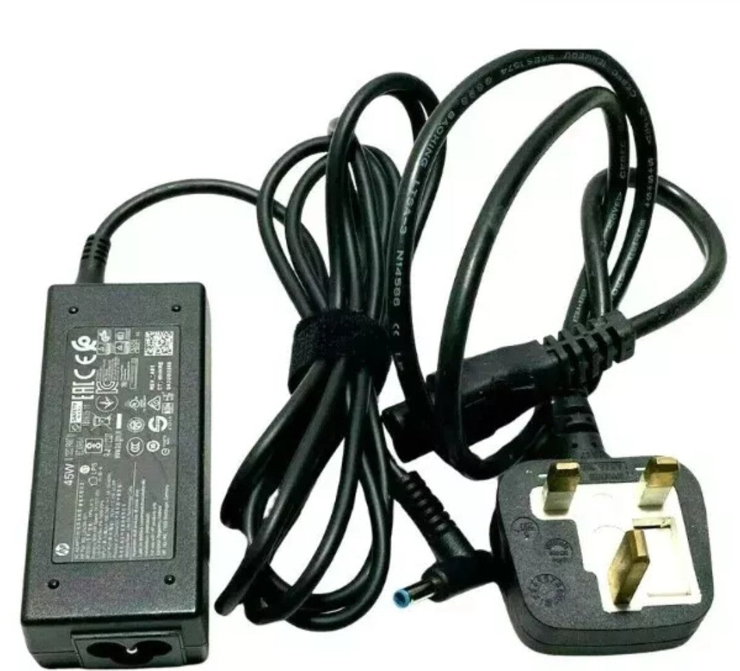 100% GENUINE HP LAPTOP CHARGER BLUE TIP 19.5V - 2.31A, 45W WITH POWER LEAD 