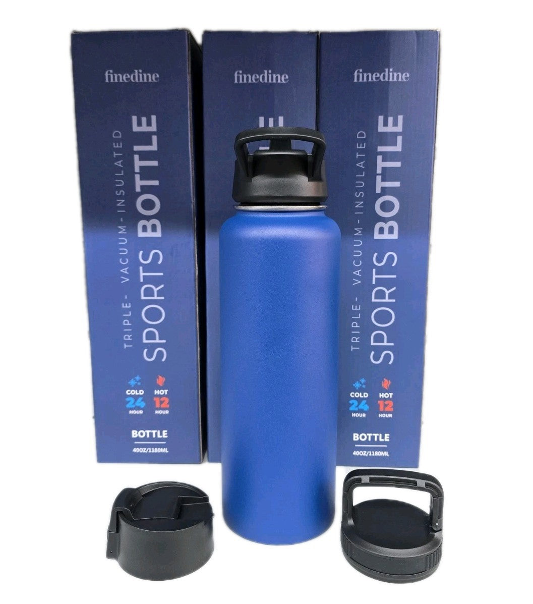 Triple Insulated Stainless Steel Sports Water Bottle 1180ml | Hot & Cold | Straw