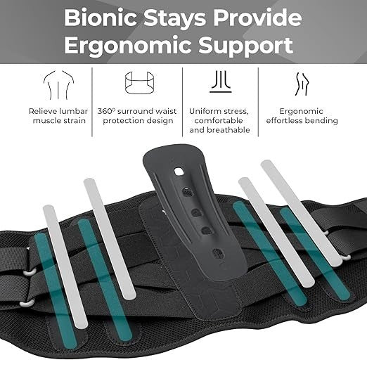 YAHA Lower Back Brace Support Belt, Pain Relief, Heavy Lifting-Adjustable-Unisex