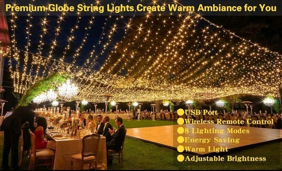 10M Christmas LED String Light Purple For Indoor & Outdoor Usb Plugin + Remote 