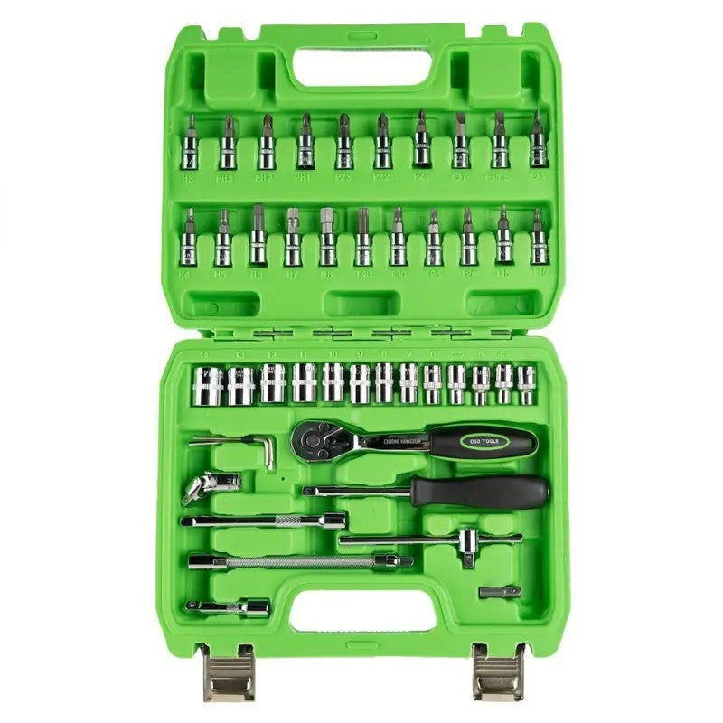 DSD TOOLS 46pc 1/4" Drive Metric Socket & Bit Set DS1036 Ratchet Wrench Screwdri