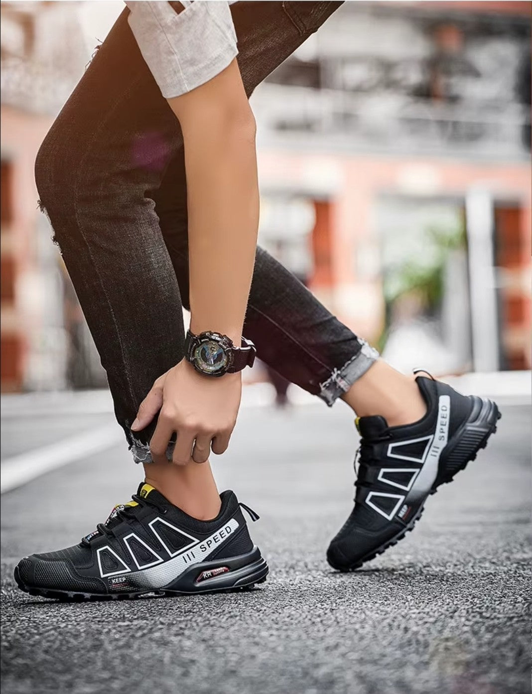 Men‘S Waterproof Hiking Shoes Outdoor Trainers Lace-Up Climbing Shoes Women Trek