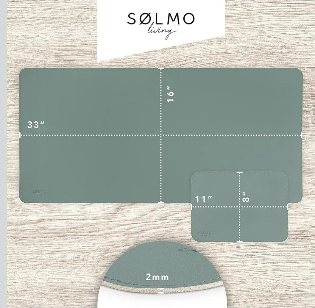 Solmo Waterproof PU Leather Desk & Mouse Mat Pad For Computer Laptop 85x40cm