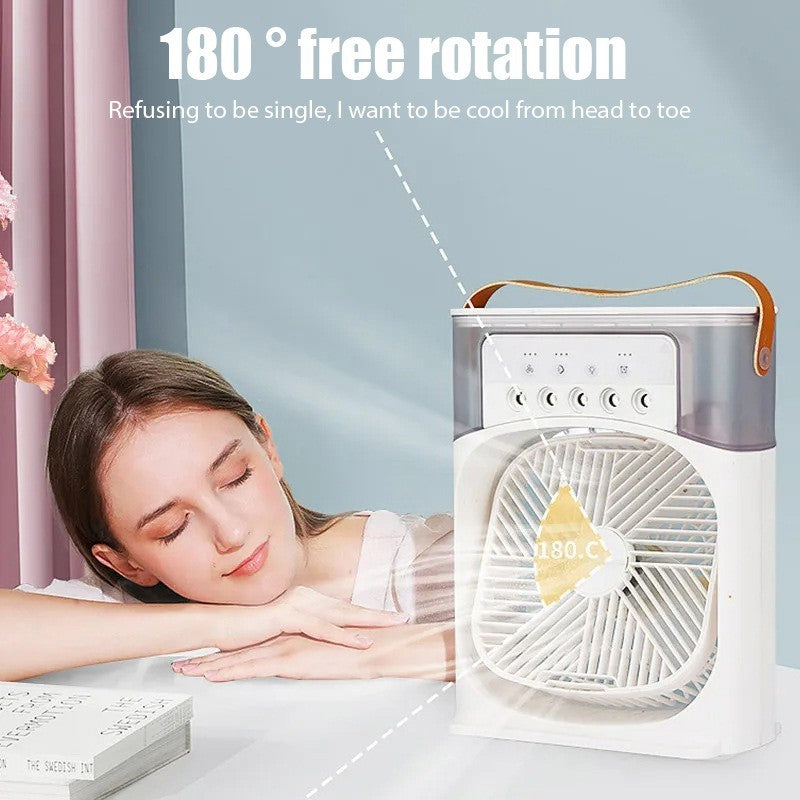 Portable Mini Air Cooler Mist Fan Humidifier – 3-in-1 Cooling Power for Any Room