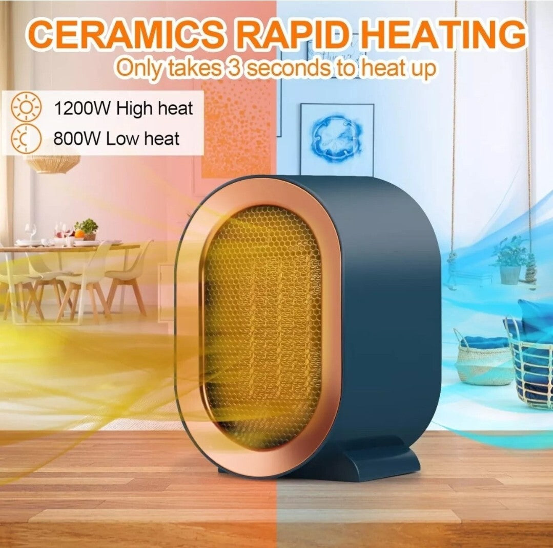 1200W Mini Electric Ceramic Space Heater Portable Heater Warm Fan Home Office Uk