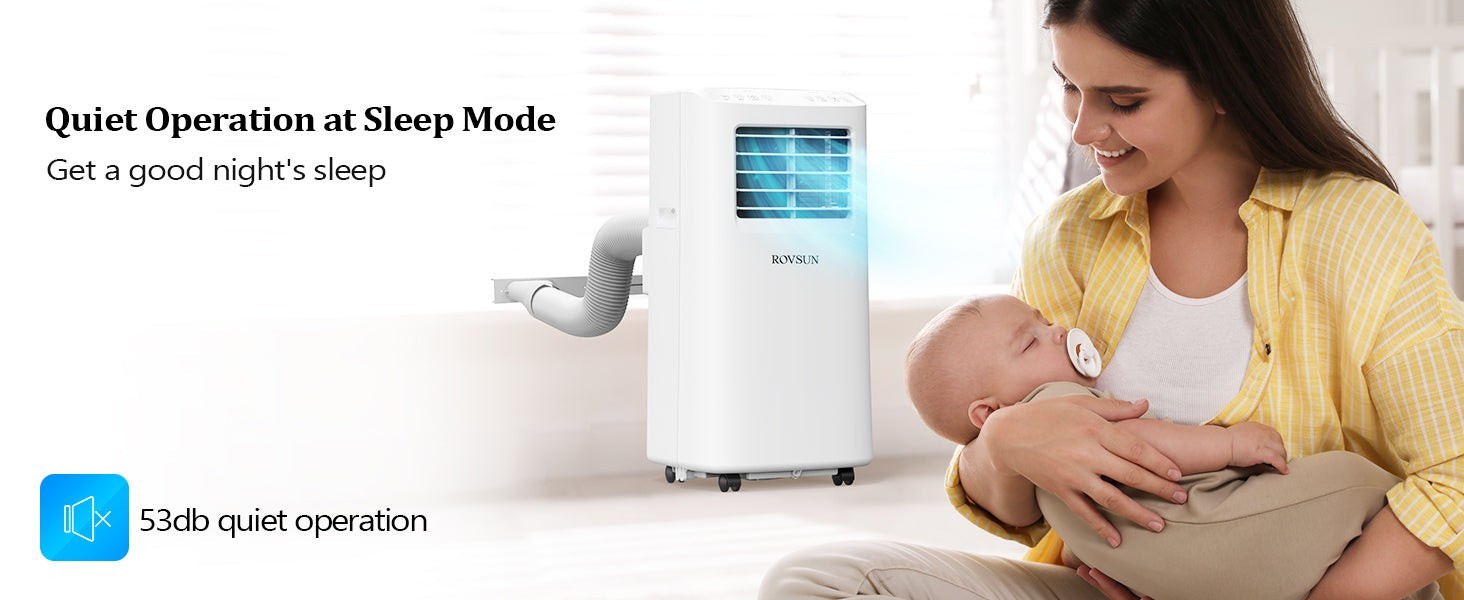 3 in 1 Portable Air Conditioner, Fan, Dehumidifie,ROVSUN 8,000 BTU 115V WiFi/APP