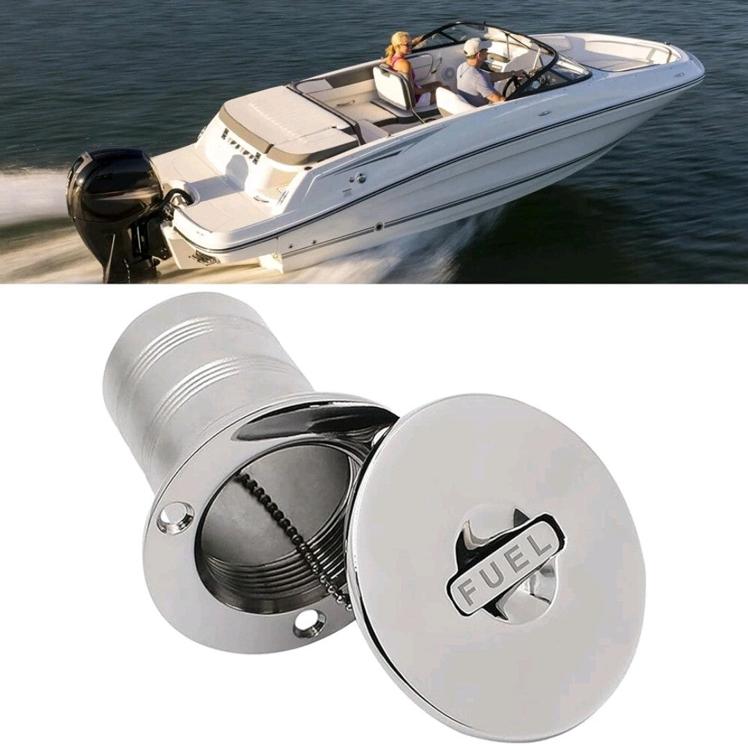 2" Boat Deck Fill Marine Filler with Keyless Lift Fuel Cap 316 Stainless Steel
