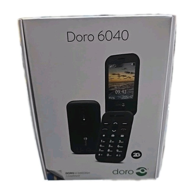 Brand New Seald Doro 6040 Flip Big Button Mobile Phone - Black Unlocked-UK stock