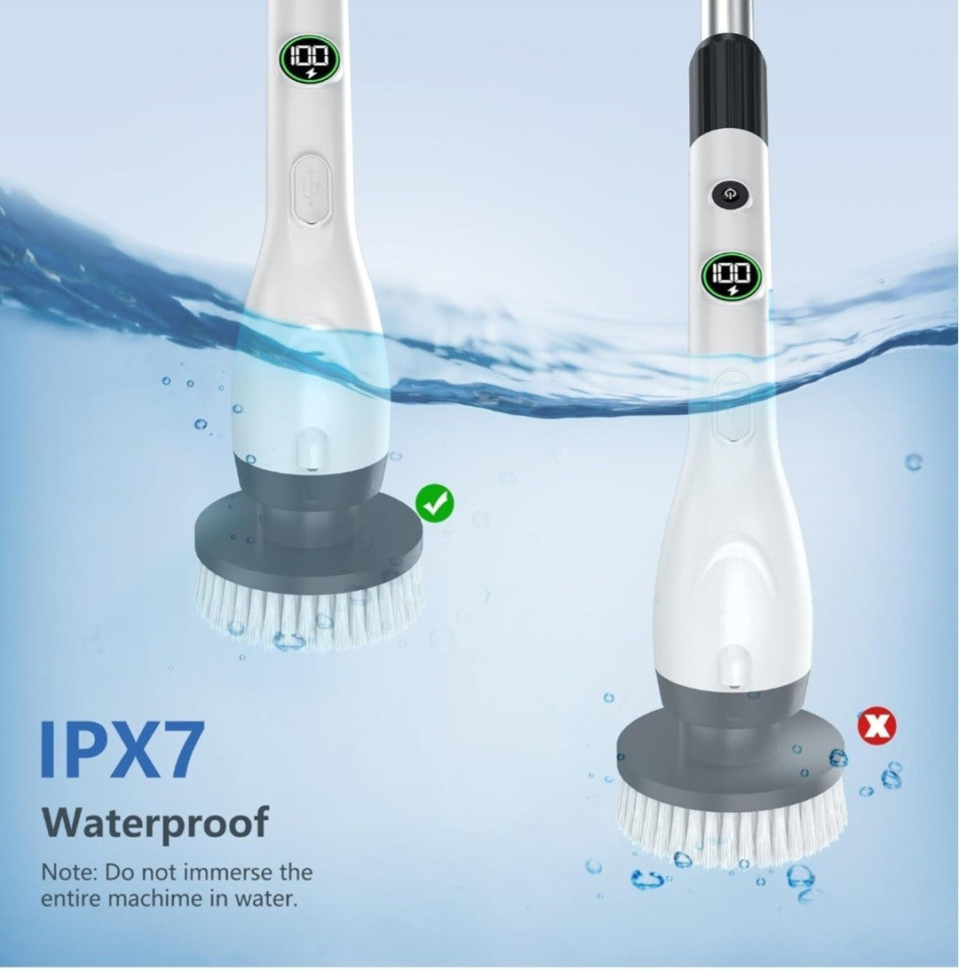 Electric Spin Scrubber, Cleaning Brush with 8 Brush Heads, A12 30W