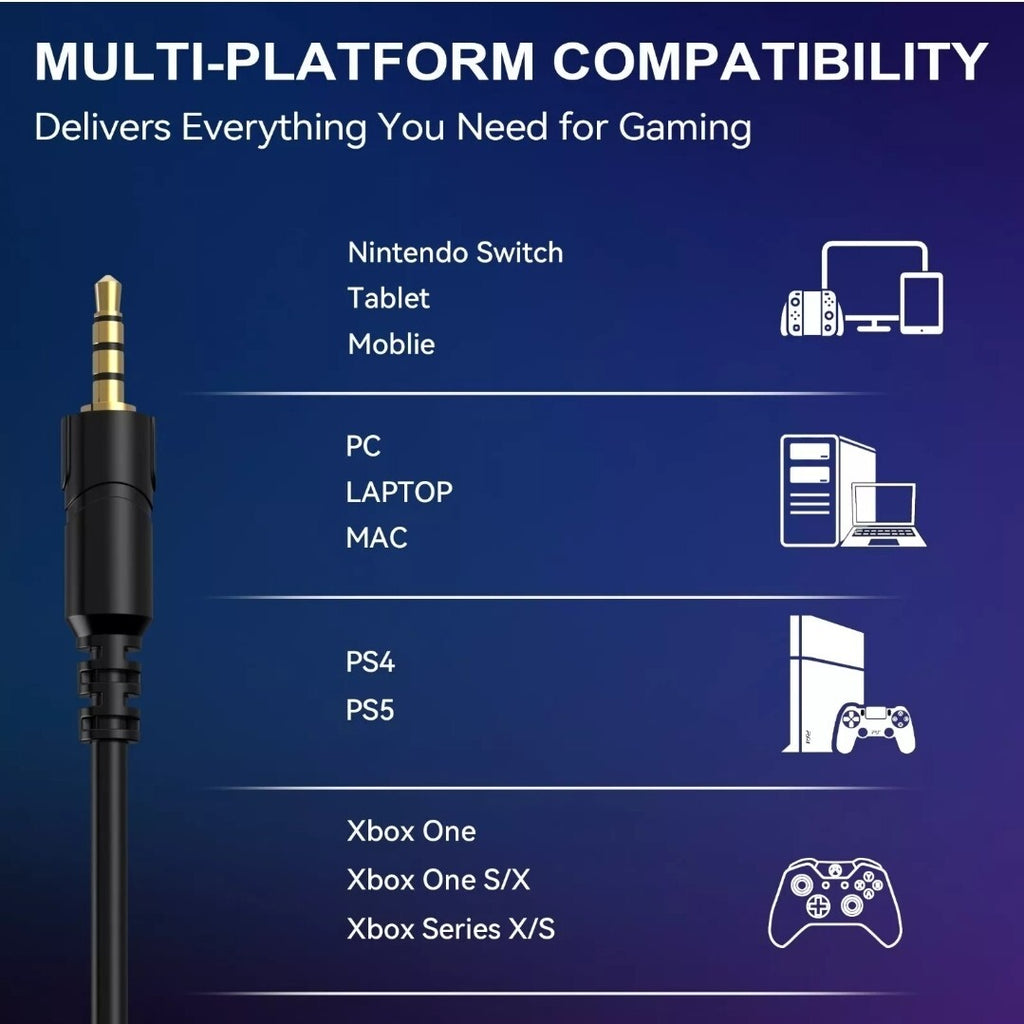 Gaming Headset 3.5mm with Mic 3D Stereo Sound Headphone for PS4 XBOX PC