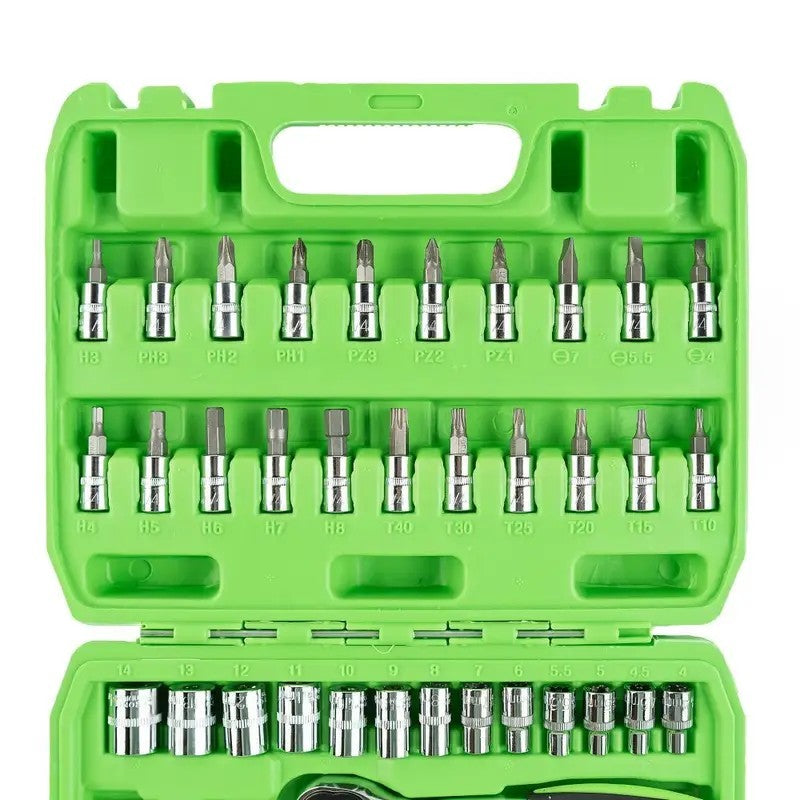 DSD TOOLS 46pc 1/4" Drive Metric Socket & Bit Set DS1036 Ratchet Wrench Screwdri
