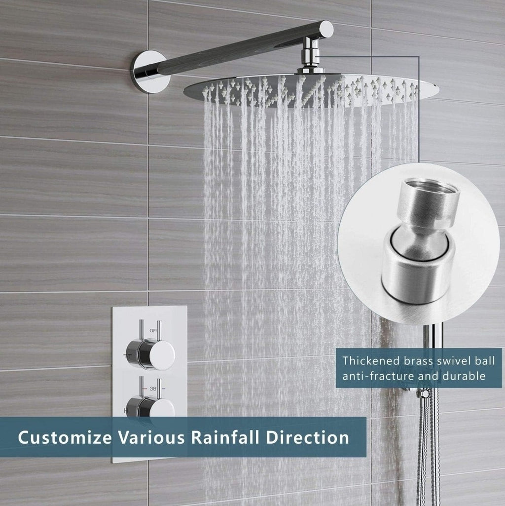 “8 Inch High Pressure Rain Shower Head – Stainless Steel Round Brushed Nickel