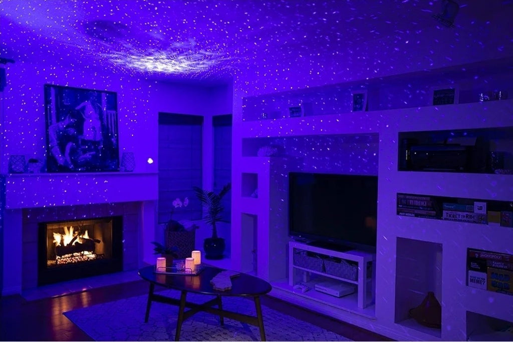 BlissLights Sky Lite Projector – Blue Stars / Blue Cloud Galaxy Lamp Night Light
