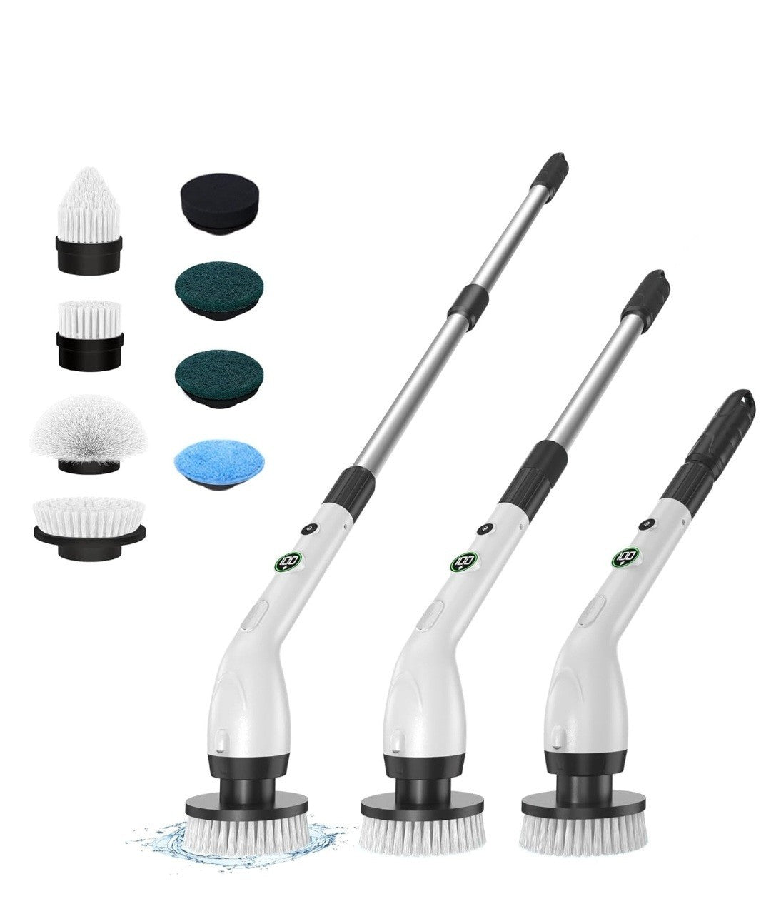 Electric Spin Scrubber, Cleaning Brush with 8 Brush Heads, A12 30W