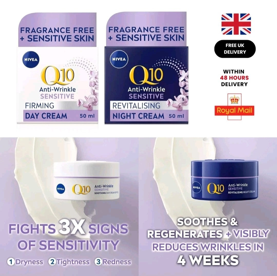 Nivea 50ml Q10 Anti-wrinkle Day Cream-50ml Q10 Night Cream Suitable For All Skin