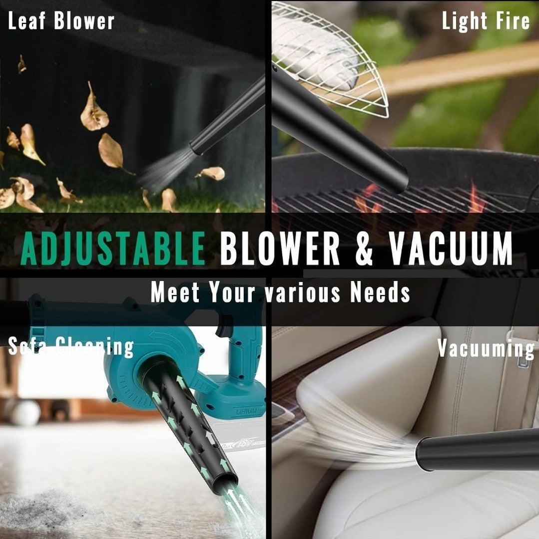 18V Rechargable Cordless Leaf Blower & Vacuume For Garden x2 Batteries Included