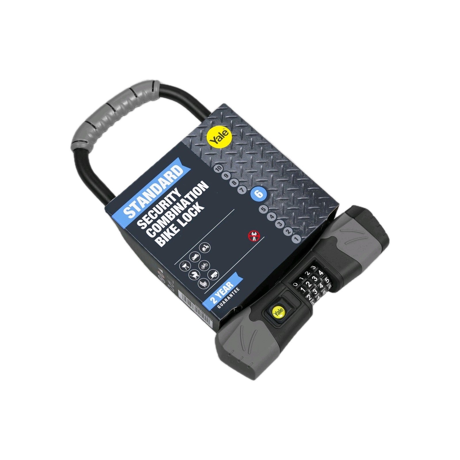 Yale Standard Security Combination U-Lock Bike Lock – Heavy Duty 13mm Shackle