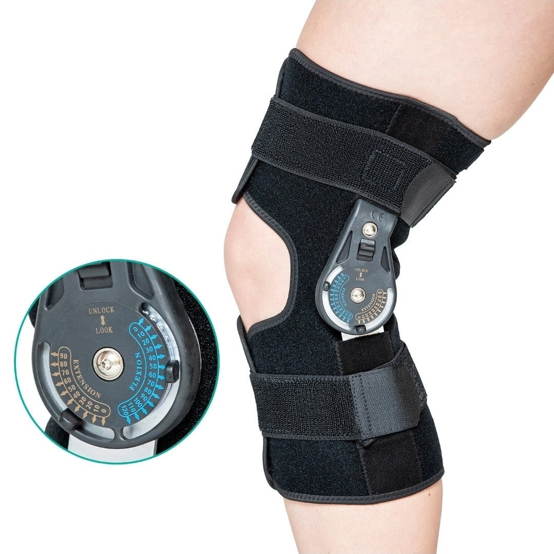 Hinged Locking Knee Support Brace For Arthritis Tendon Ligament Pain Relief