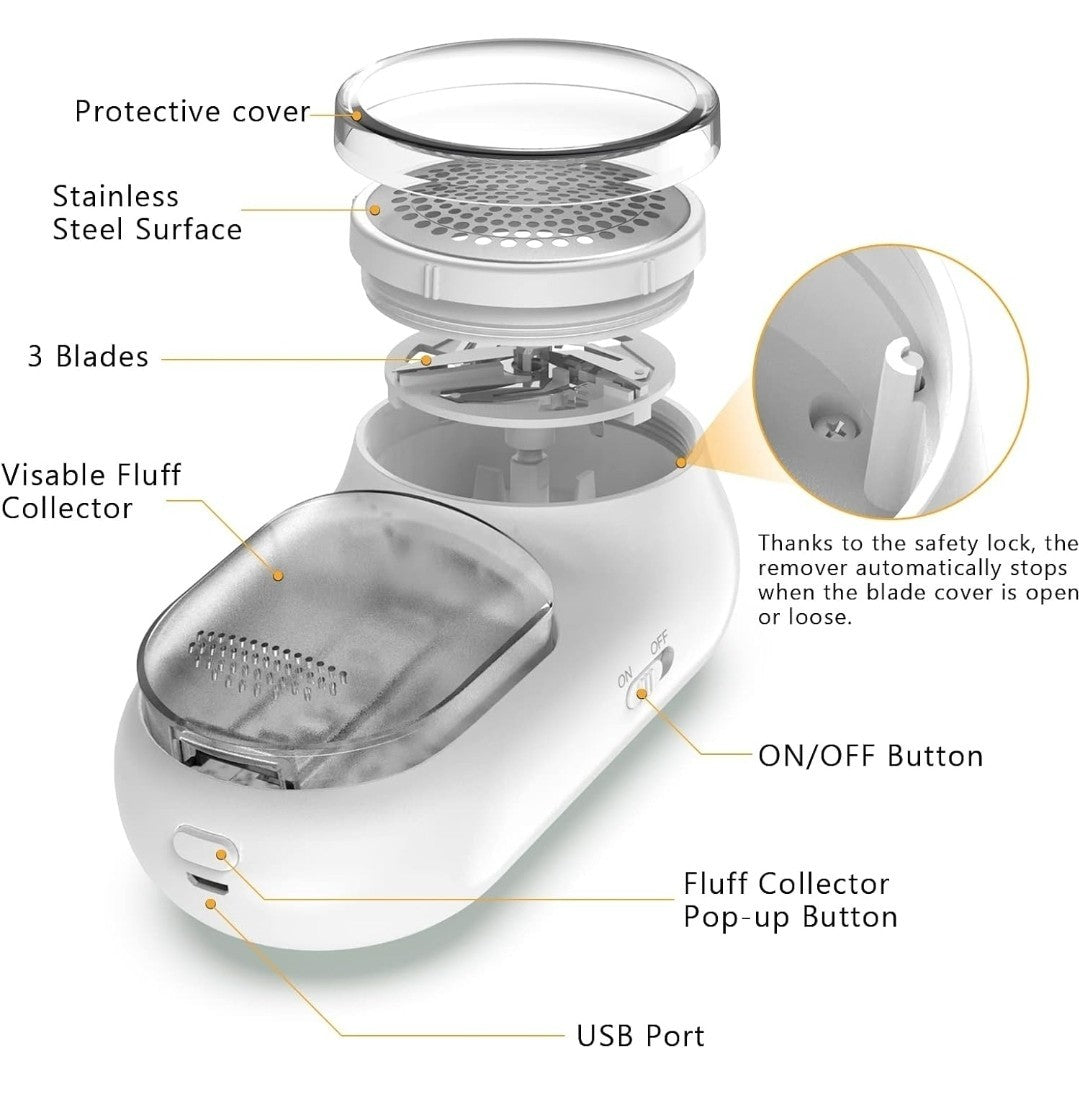 Homeasy 2-in-1 Fabric Lint Remover Electric Shaver & Brush | Bobble Defuzzer