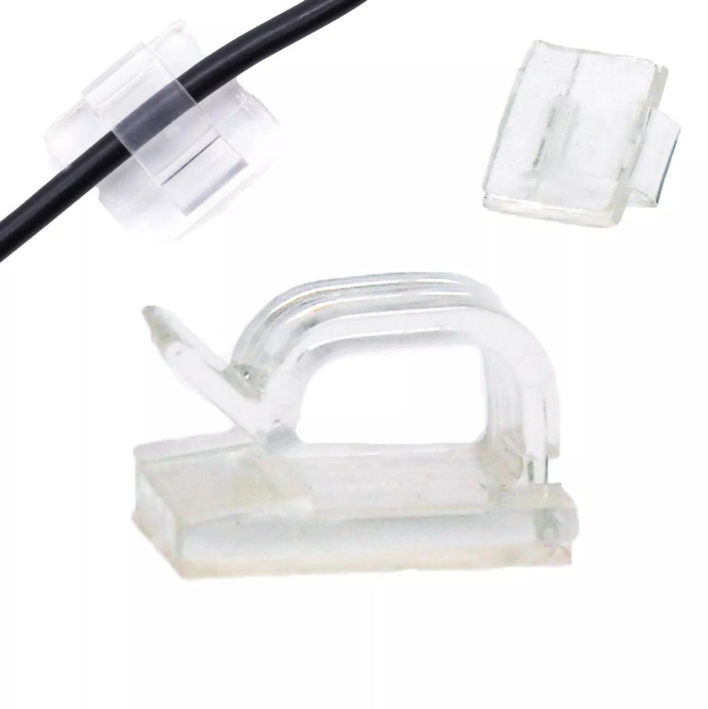 TRIXES 50PCS Cable Clips - Self Adhesive Clear Plastic Clips for Wires