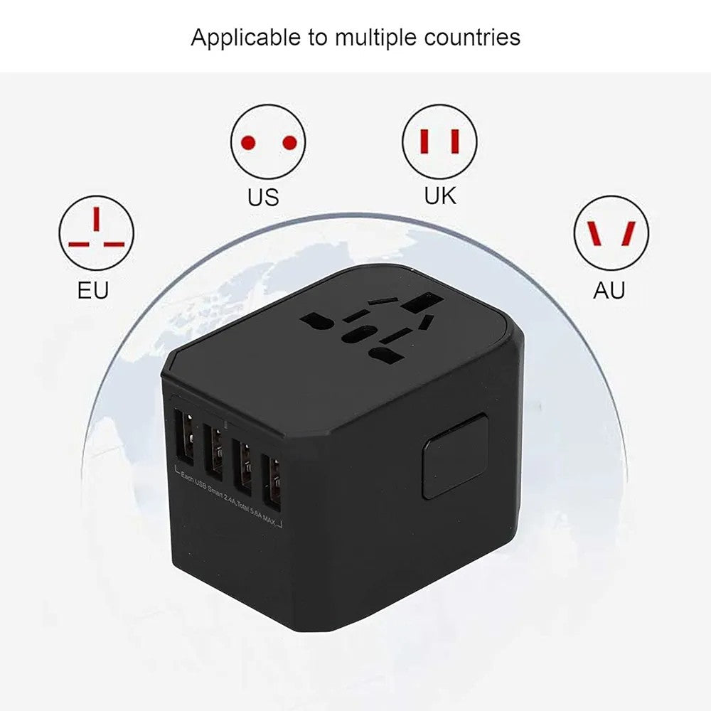 Worldwide Travel Plug Adapter with 5 USB Ports - Universal International Adapter