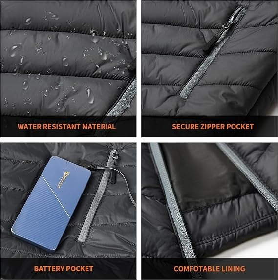 ProSmart Heated Vest Polar Fleece Lightweight Waistcoat with USB Battery Pack