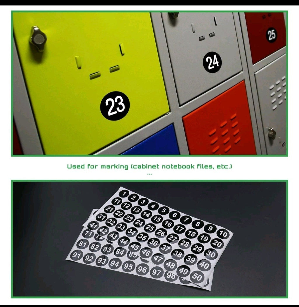 5 Sheets 1 to 100 Number Stickers Vinyl Consecutive Self-Adhesive Decal Tags