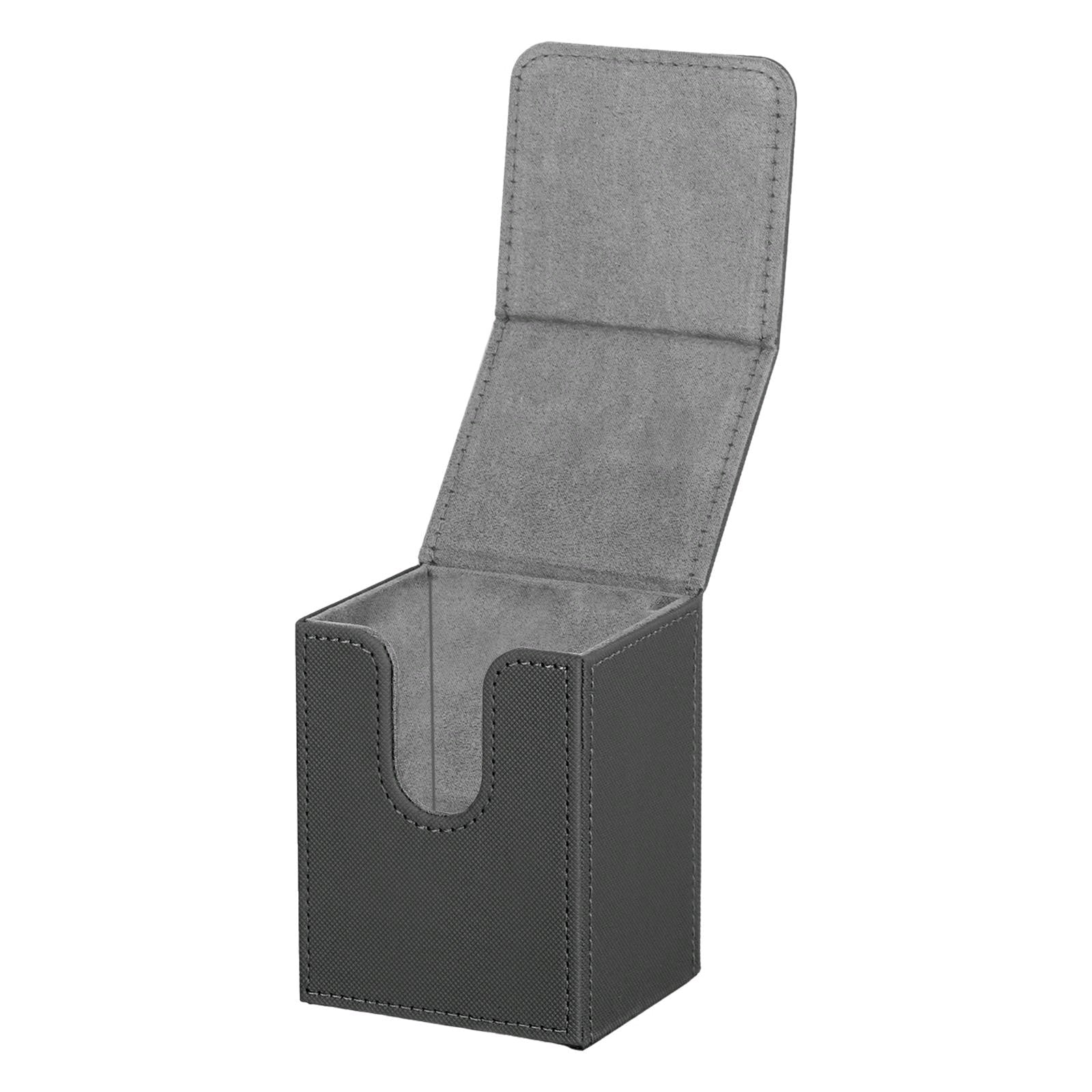 Premium Deck Boxes Card Holder - Strong Magnetic Clips - Single Grey 
