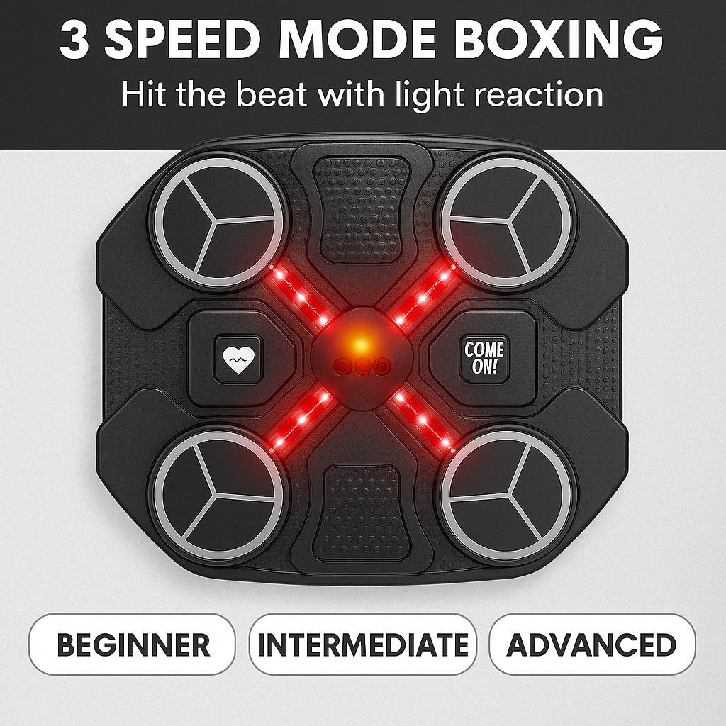 Boxing Machine with LED Lights & Gloves – 3 Speed Modes, Bluetooth Music,Kids 7+