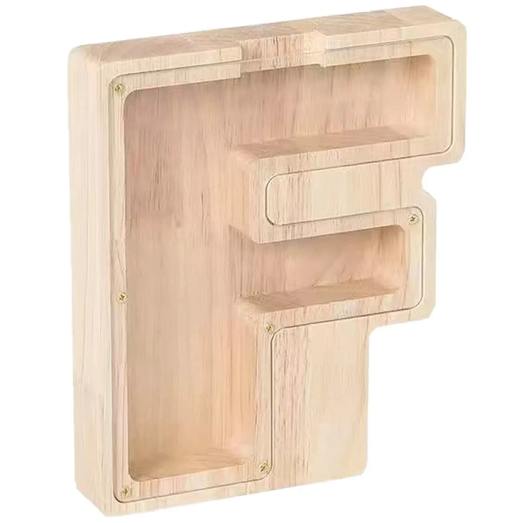 Wooden Letter Money Box A-Z - Standing Letters & Symbols Coin Saving Boxes