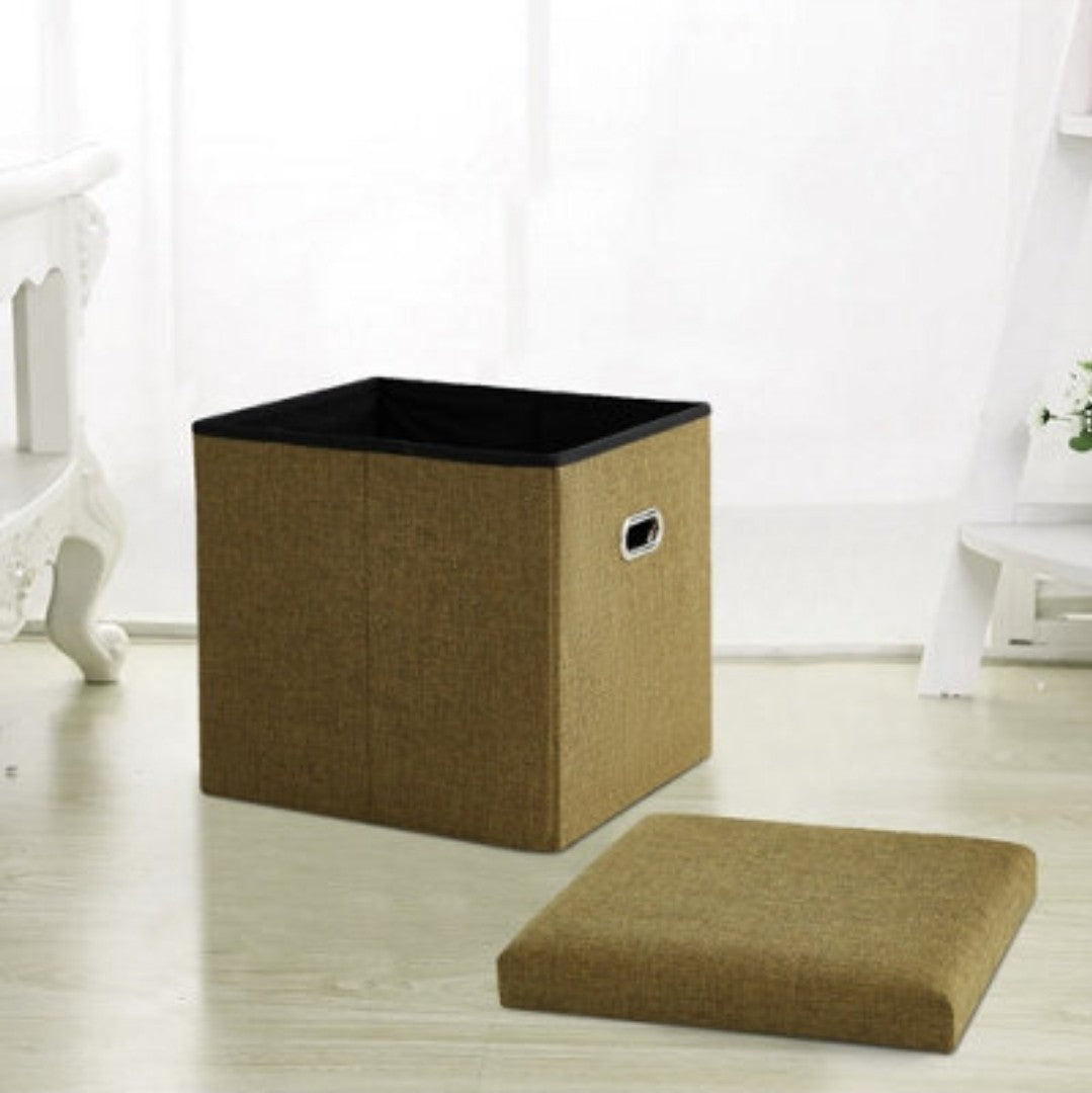 Sapphire Foldable Storage Ottoman – Sage Green, 38cm, Durable & Space-Saving