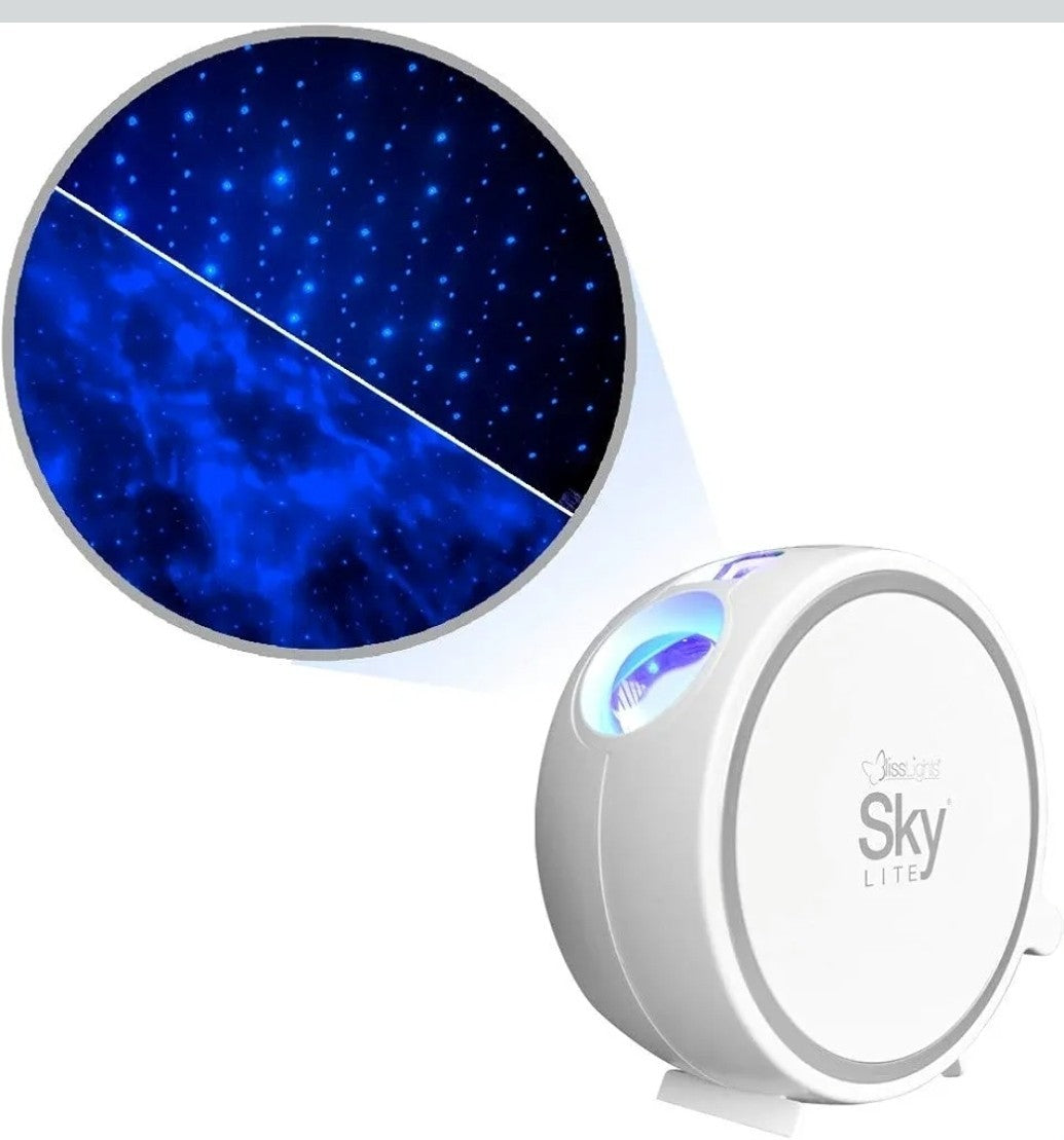 BlissLights Sky Lite Projector – Blue Stars / Blue Cloud Galaxy Lamp Night Light