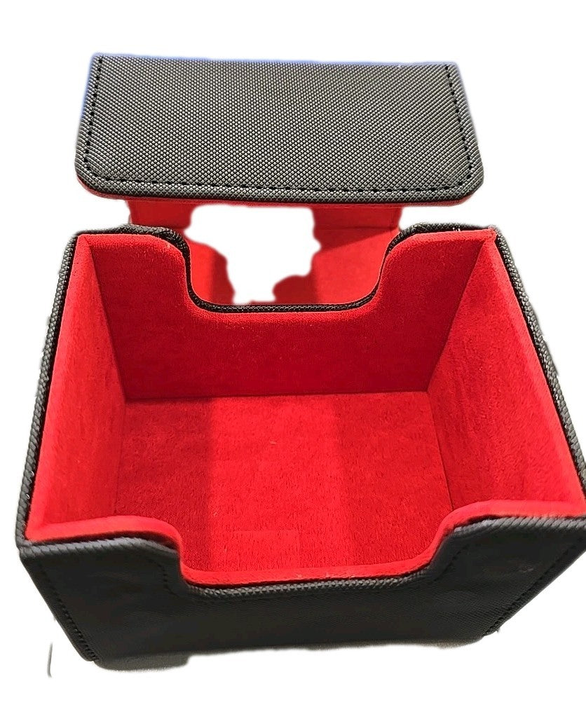 Premium Deck Boxes Card Holder - Strong Magnetic Clips - Single Black 