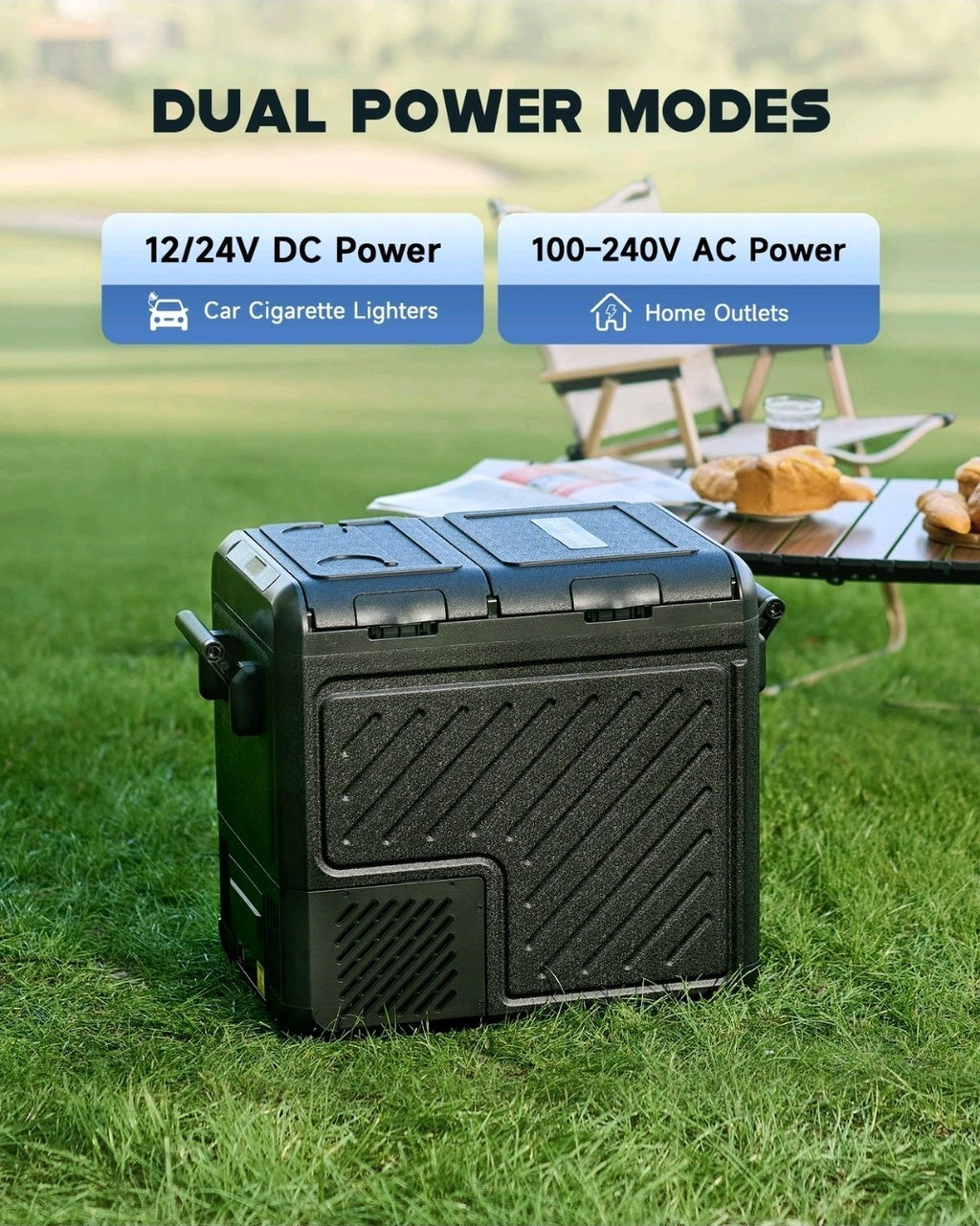 DARTMOOR 45L Dual Zone Car Fridge Freezer Portable Camping Refrigerator Cooler