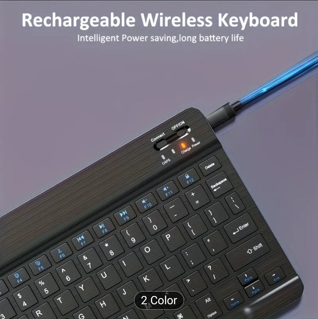 Rechargeable Wireless Bluetooth Keyboard & Mouse Combo–Ultra Slim Silent Typing 