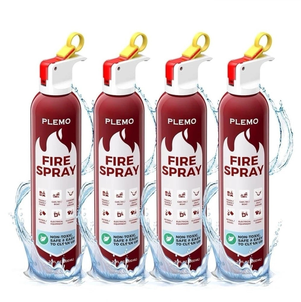 X4 PLEMO Car Fire Stop Extinguisher Spray for Car, Home, Kitchen, Caravan 600ml