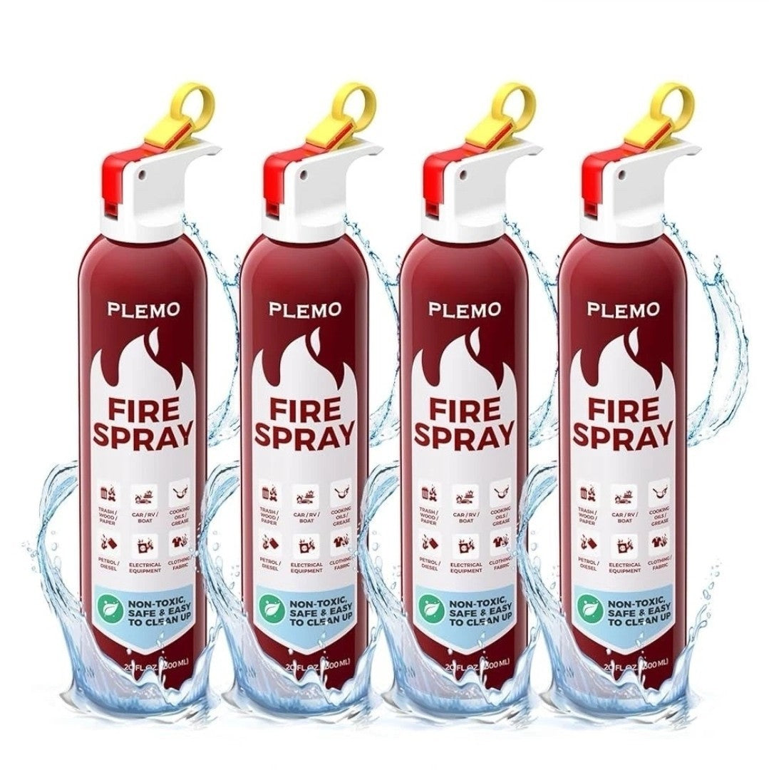 X4 PLEMO Car Fire Stop Extinguisher Spray for Car, Home, Kitchen, Caravan 600ml