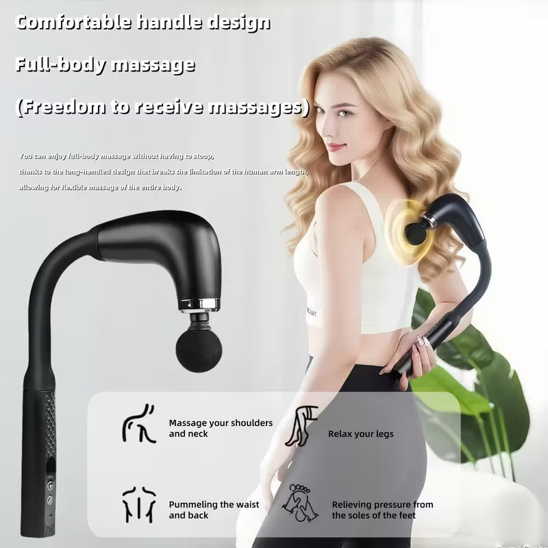 Massage Gun with Extended Handle – Deep Tissue Percussion Back & Neck Massager